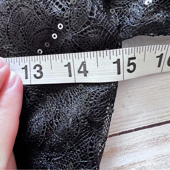 Lulu’s Sparkling Nights Black Lace Skater Babydoll Dress size XS - Picture 14 of 15